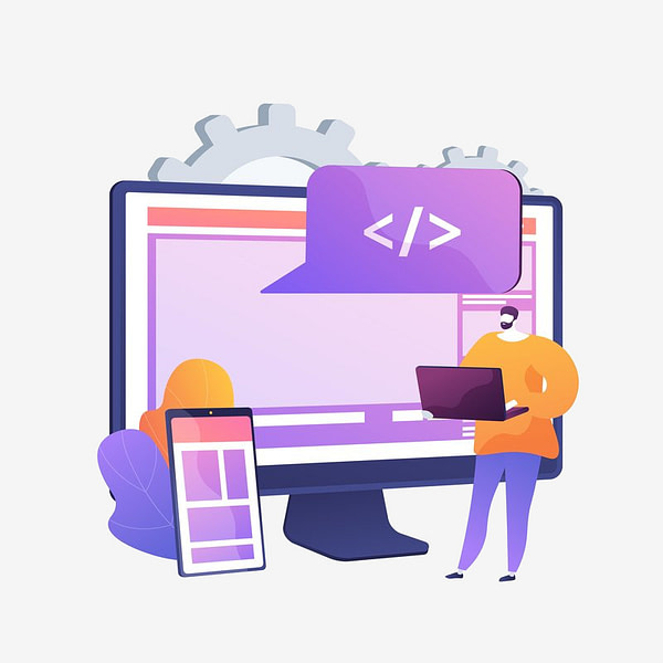 Microsite development abstract concept vector illustration. Microsite development abstract concept vector illustration. Microsite web development, small internet site, graphic design service, landing page, software programming team abstract metaphor.